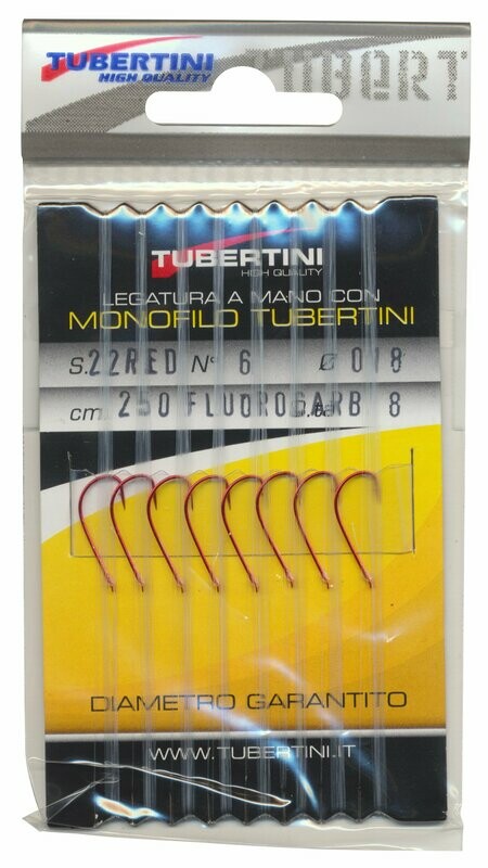 Haken S22 rot gebunden Gr.06 / 0.18 / 250cm