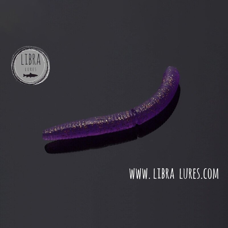 10 Stück Libra Lures Fatty D Worm 020 Hot Purple with Glitter in 65mm (Cheese) 10 Stück Libra Lures Fatty D Worm 020 Hot Purple with Glitter in 65mm (Cheese)