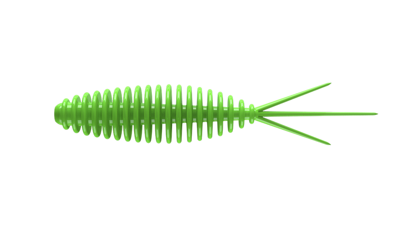 8 Stück Libra Lures Turbo Worm 026 hot green in 56mm (Cheese)