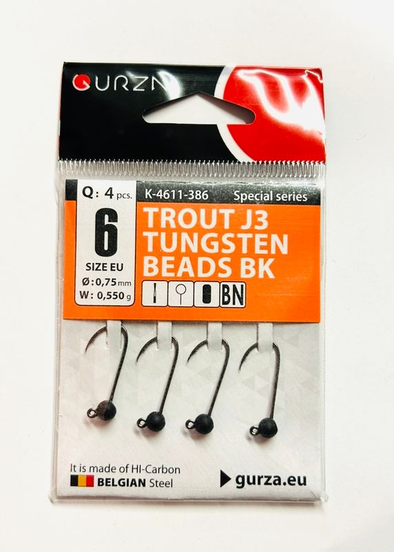 Gurza Trout J3 Tungstenhaken mit Widerhaken #6 (black) 0,75mm / 0,55g Gurza Trout J3 Tungstenhaken mit Widerhaken #6 (black) 0,75mm / 0,55g
