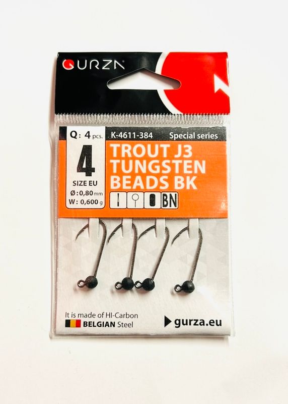 Gurza Trout J3 Tungstenhaken mit widerhaken #4 (black) 0,8mm / 0,6g