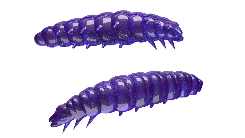 Libra Lures Larva 020 Purple with Glitter / 45mm / 8 Stück / Geschmack Käse Libra Lures Larva 020 Purple with Glitter / 45mm / 8 Stück / Geschmack Käse