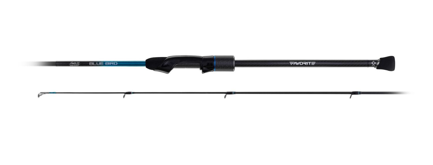 Favorite New Blue Bird BB2-732UL-S 2,21m 1-5g Extra Fast / Solid Tip Favorite Blue Bird 26 Spinnrute 1,83m ultraleicht für Micro Jigging mit Carbon Blank