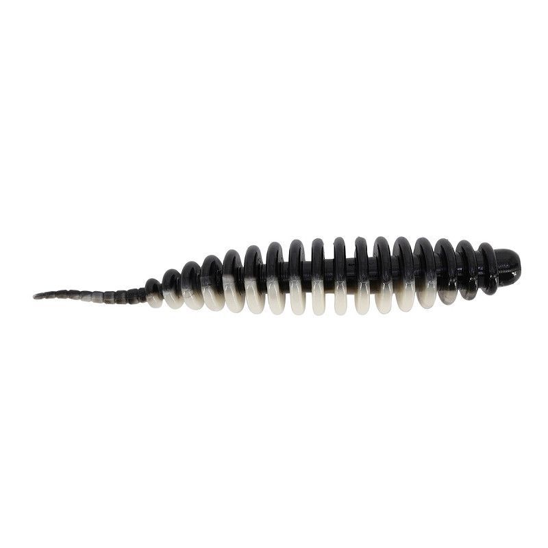 Troutmaster Master Worm 45mm Knoblauch Black and White Forellenköder 10 Stück Troutmaster Master Worm 45mm Knoblauch Black and White Forellenköder 10 Stück