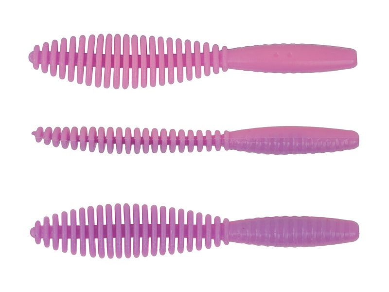 Troutmaster Leech 75mm Knoblauch Bubblegum Forellenköder 8 Stück Trout Master Leech 75 Gummiköder für Forellen, 7,5 cm, mit Knoblaucharoma für UL-Angeln und Micro Jigs