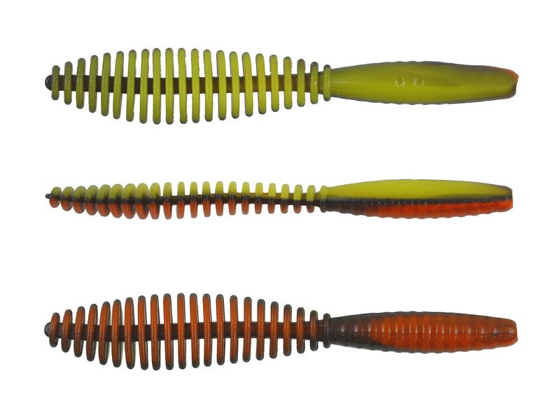 Troutmaster Leech 75mm Knoblauch Bee Forellenköder 8 Stück Trout Master Leech 75 Gummiköder für Forellen, 7,5 cm, mit Knoblaucharoma für UL-Angeln und Micro Jigs