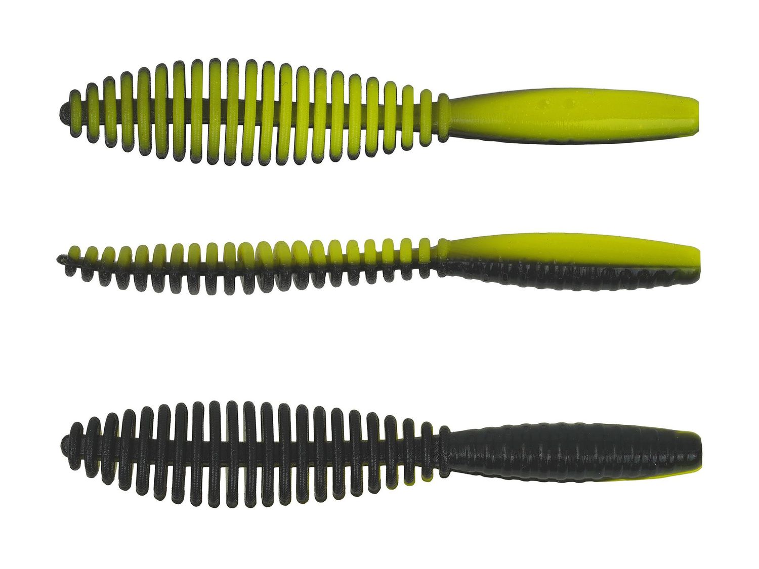 Troutmaster Leech 75mm Knoblauch Black Lime Forellenköder 8 Stück Trout Master Leech 75 Gummiköder für Forellen, 7,5 cm, mit Knoblaucharoma für UL-Angeln und Micro Jigs