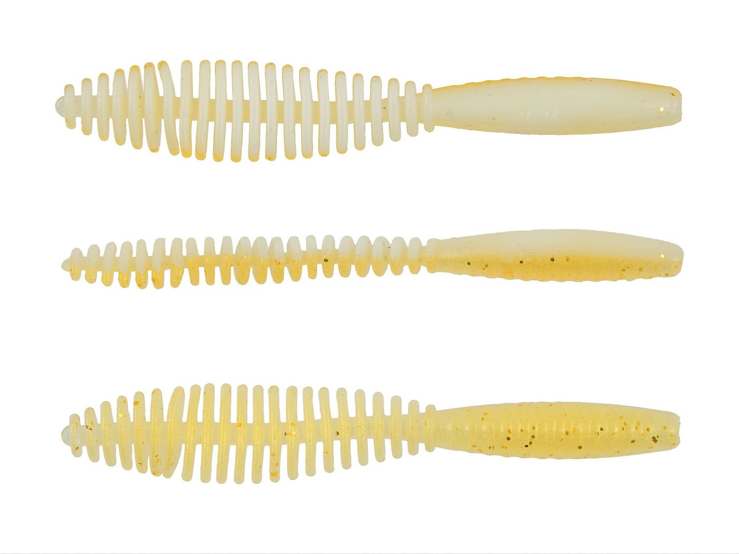 Troutmaster Leech 75mm Knoblauch Gold Glitter Forellenköder 8 Stück Trout Master Leech 75 Gummiköder für Forellen, 7,5 cm, mit Knoblaucharoma für UL-Angeln und Micro Jigs