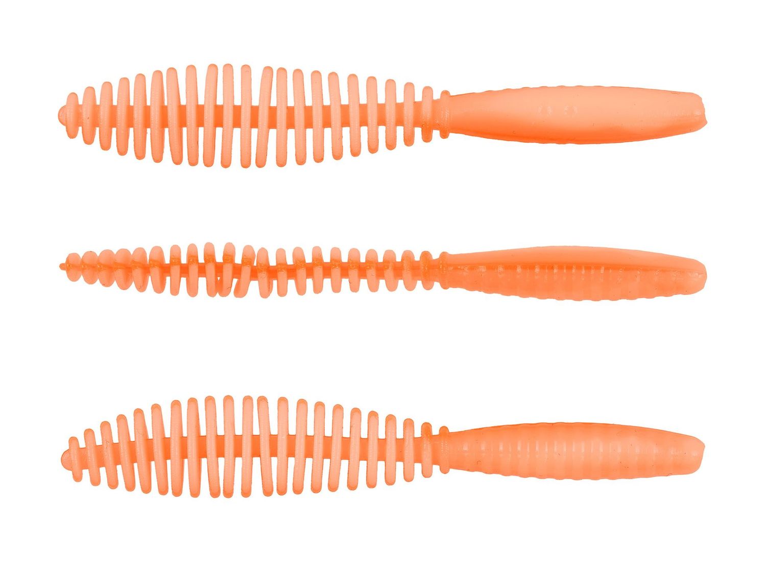 Troutmaster Leech 75mm Knoblauch Sweet Orange Forellenköder 8 Stück Trout Master Leech 75 Gummiköder für Forellen, 7,5 cm, mit Knoblaucharoma für UL-Angeln und Micro Jigs