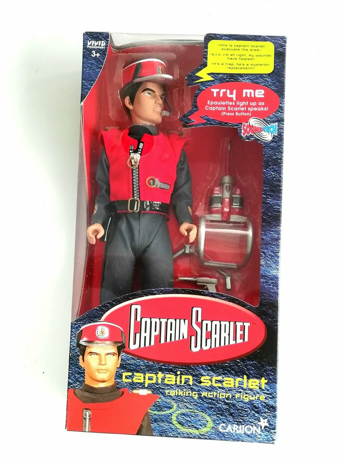 Vintage 2001 Vivid Toys ~ Captain Scarlet ~ CAPTAIN SCARLET ~ 12" Talking Doll