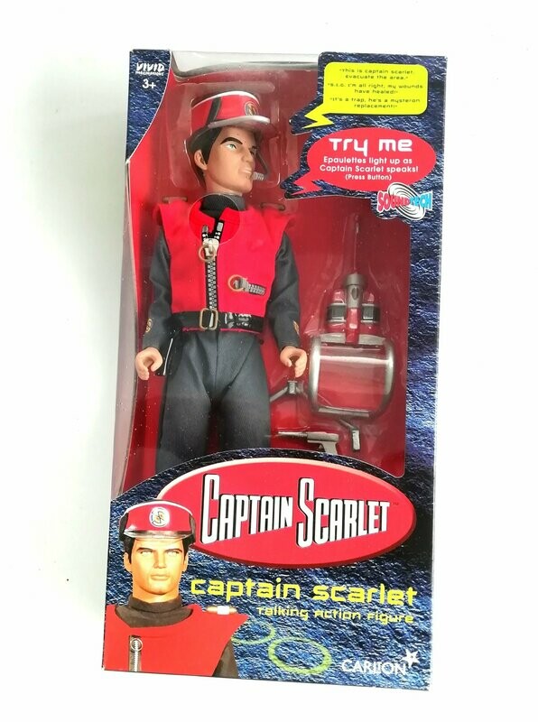 Vintage 2001 Vivid Toys ~ Captain Scarlet ~ CAPTAIN SCARLET ~ 12" Talking Doll