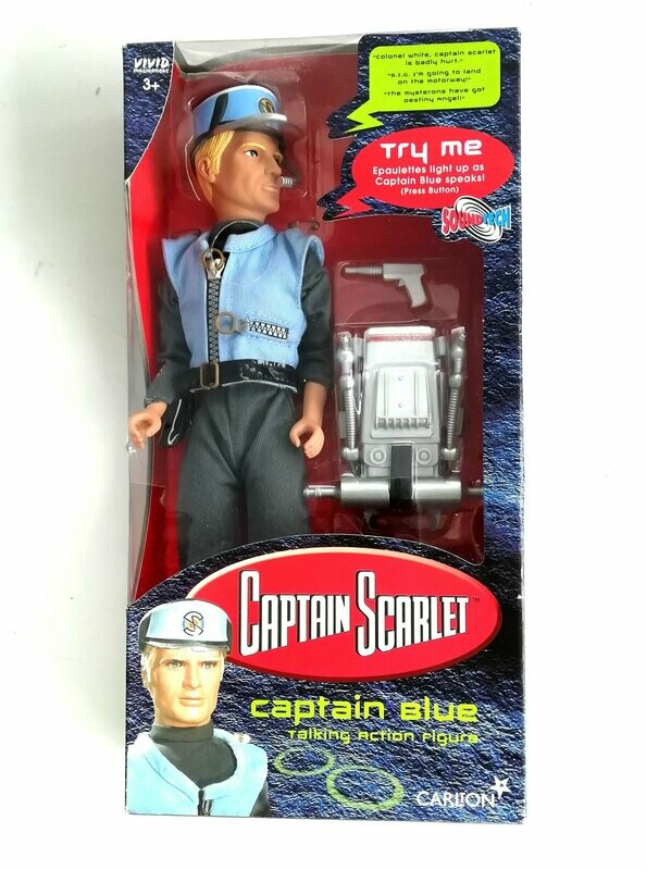 Vintage 2001 Vivid Toys ~ Captain Scarlet ~ CAPTAIN BLUE ~ 12" Talking Doll