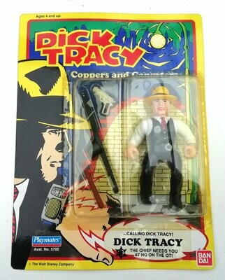 1990 Bandai / Playmates - Dick Tracy - DICK TRACY - 5" Action Figure - Carded MOC