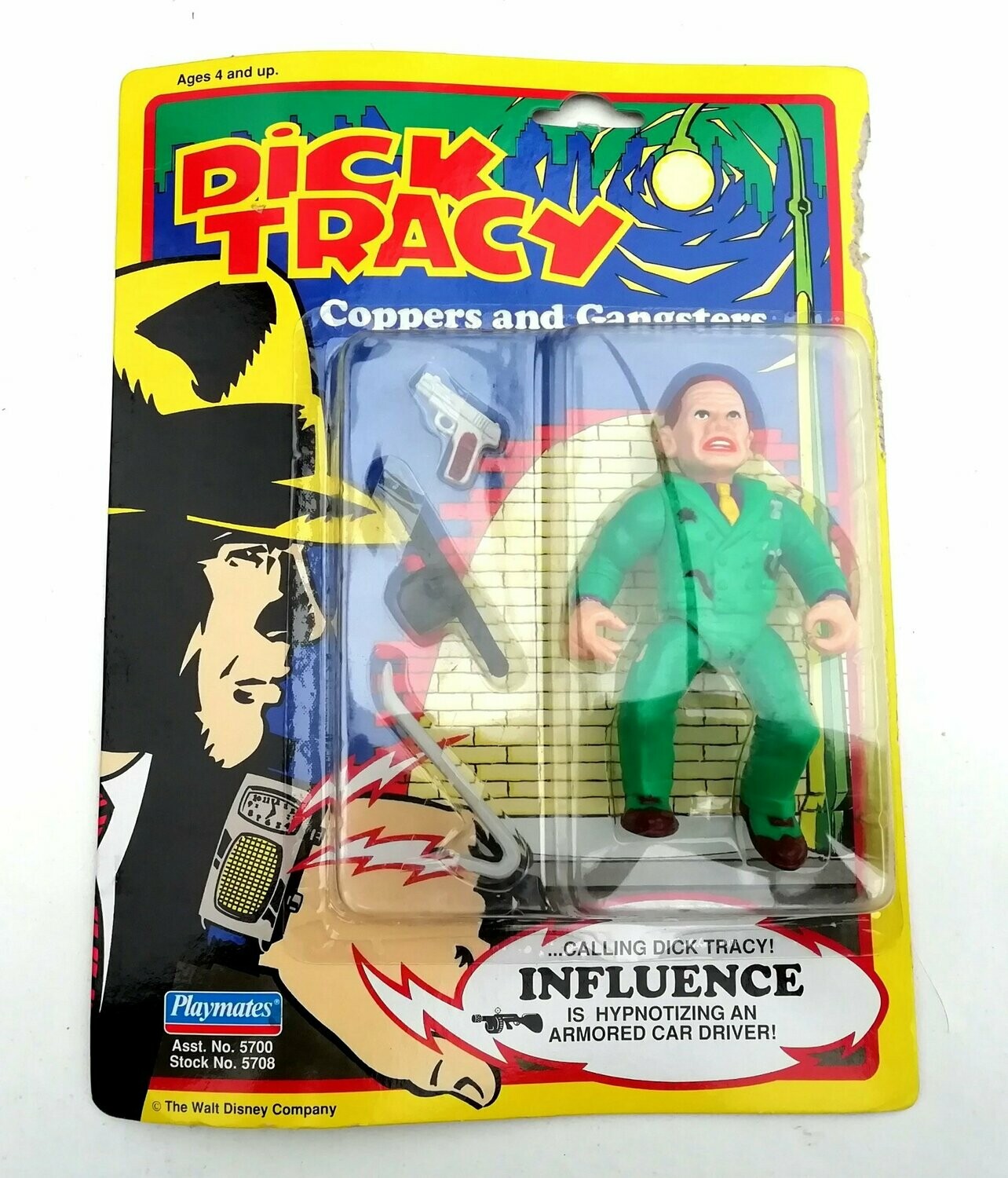 1990 Bandai / Playmates - Dick Tracy - INFLUENCE - 5" Action Figure - Carded MOC
