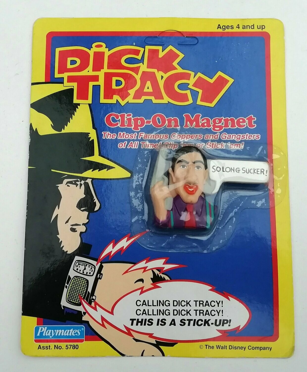 1990 Bandai / Playmates - Dick Tracy - AL CAPRICE - 2" Clip-on Magnet - Carded MOC