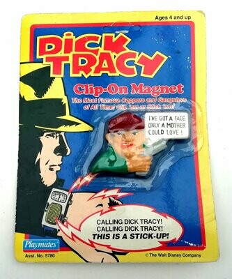 1990 Bandai / Playmates - Dick Tracy - STEVE THE TRAMP - 2" Clip-on Magnet - Carded MOC