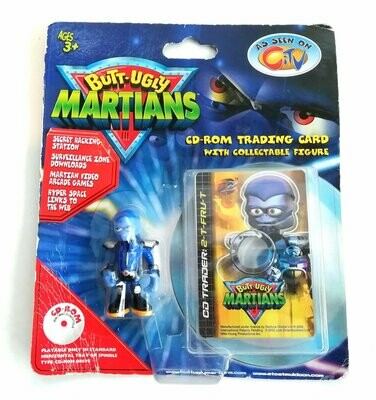 Vintage 2000 Butt-Ugly Martians ~ 2-7-FRU-T FIGURE & CD ROM TRADING CARD ~ New