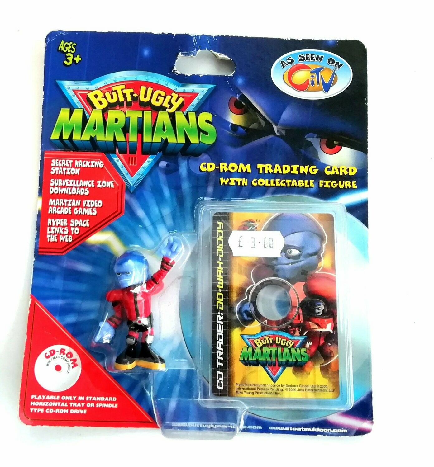 Vintage 2000 Butt-Ugly Martians ~ DO-WAH-DIDDY FIGURE & CD ROM TRADING CARD ~ New