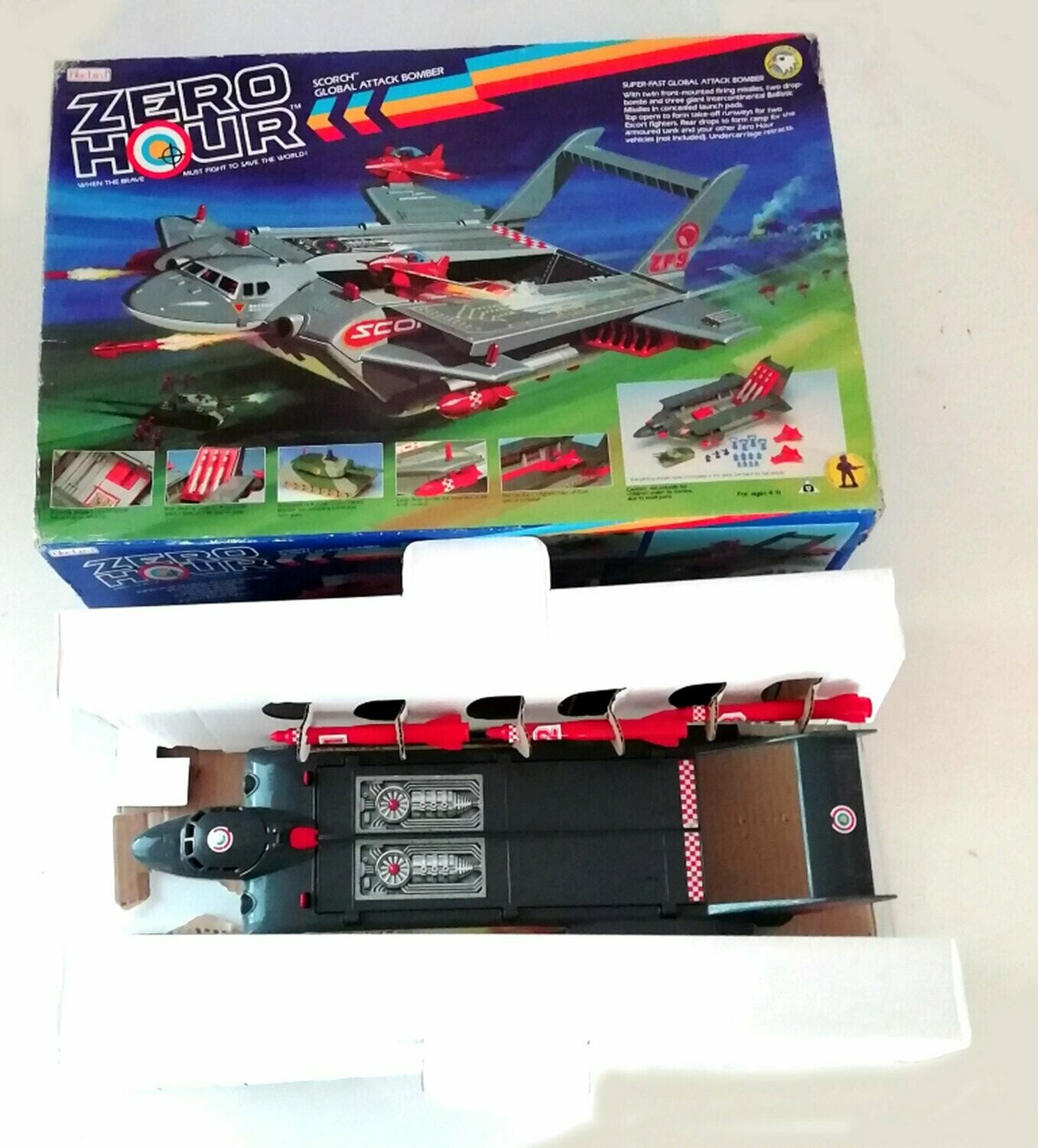 1990 Bluebird Toys - Zero Hour ~ ZF9 ZA8 ZF14 SCORCH GLOBAL ATTACK BOMBER