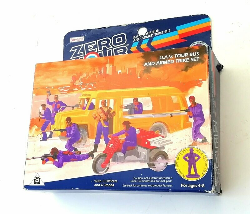 1989 Bluebird Toys - Zero Hour ~ ZB2 U.A.V. Tour Bus & Armed Trike Set