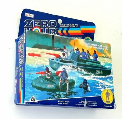 1989 Bluebird Toys - Zero Hour ~ ZN3 ZN4 BLUE SHARK M.T.B. & ARMED INFLATABLE SET