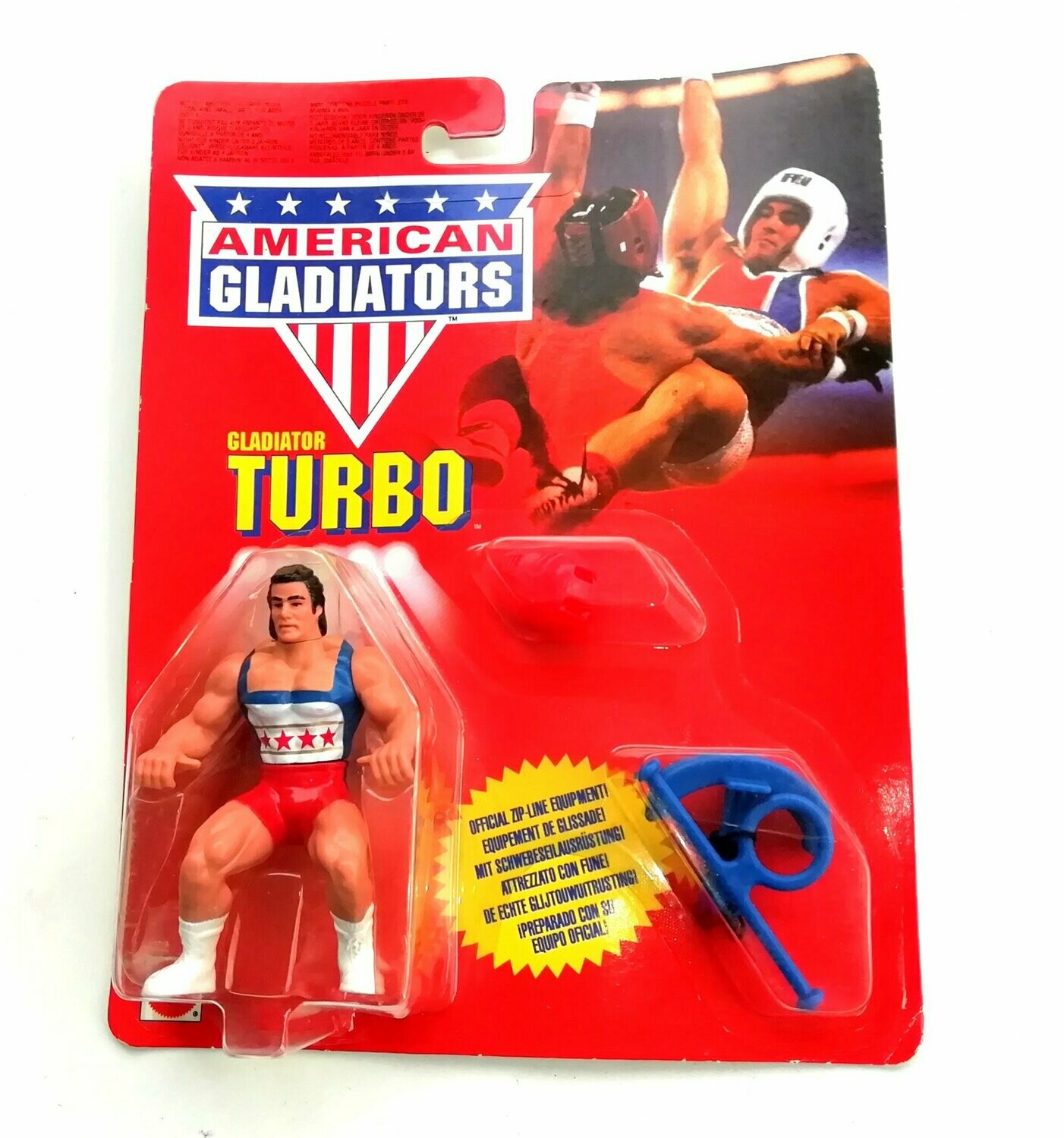 Vintage 1991 Mattel Toys - Gladiators ~ TURBO ~ New on Card MOC