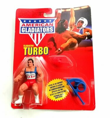 Vintage 1991 Mattel Toys - Gladiators ~ TURBO ~ New on Card MOC
