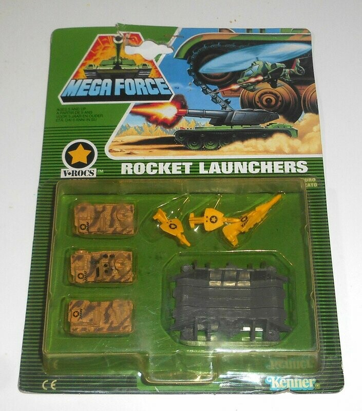 Vintage 1989 Kenner Mega Force ~ V-rocs  ~ ROCKET LAUNCHERS ~ New on Card
