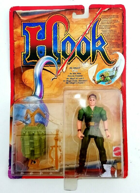 Vintage 1991 Mattel Toys - Hook ~ Peter Pan ~ PAN ~ New  on Card MOC