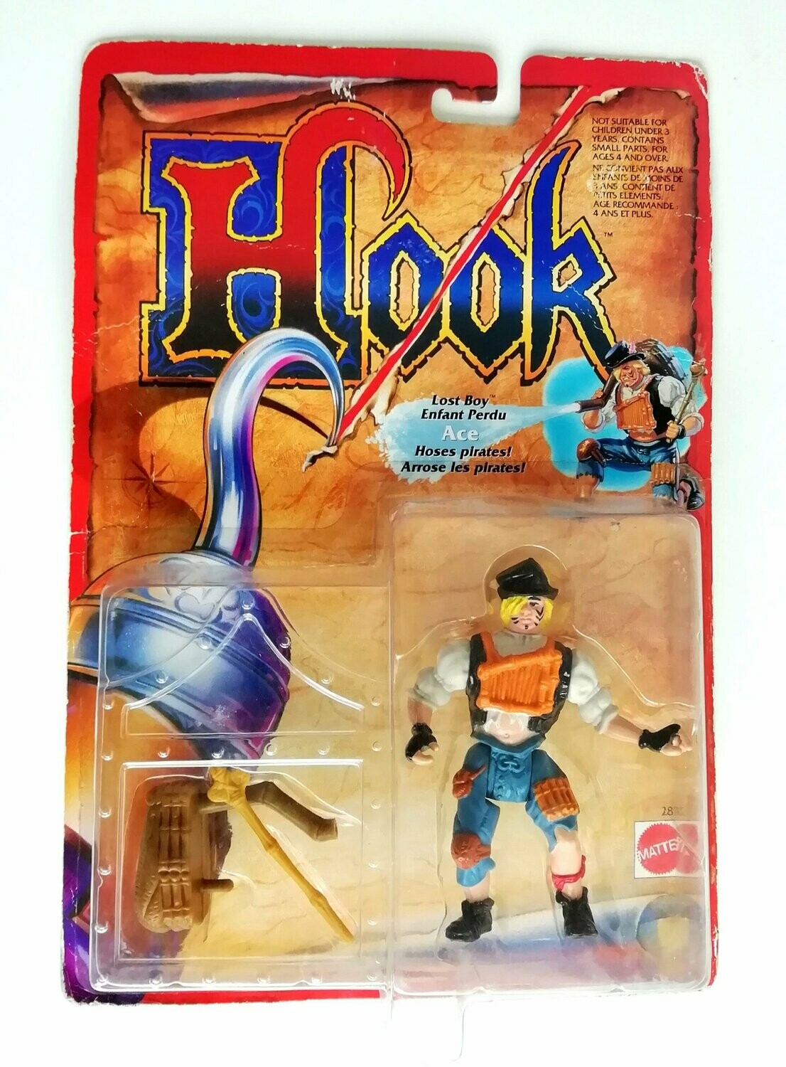 Vintage 1991 Mattel Toys - Hook ~ Peter Pan ~ ACE ~ New on Card MOC