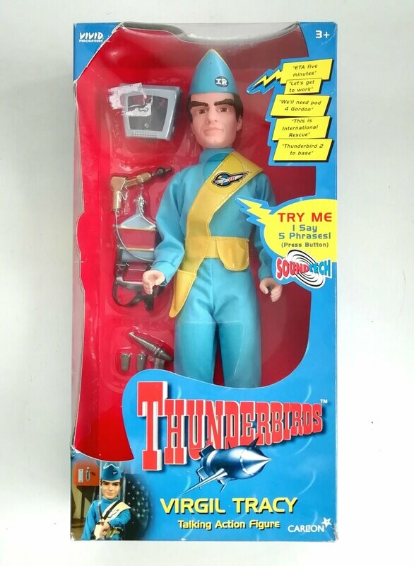 Vintage 1999 Vivid Toys ~ Thunderbirds ~ VIRGIL TRACY ~ 12" Talking Doll