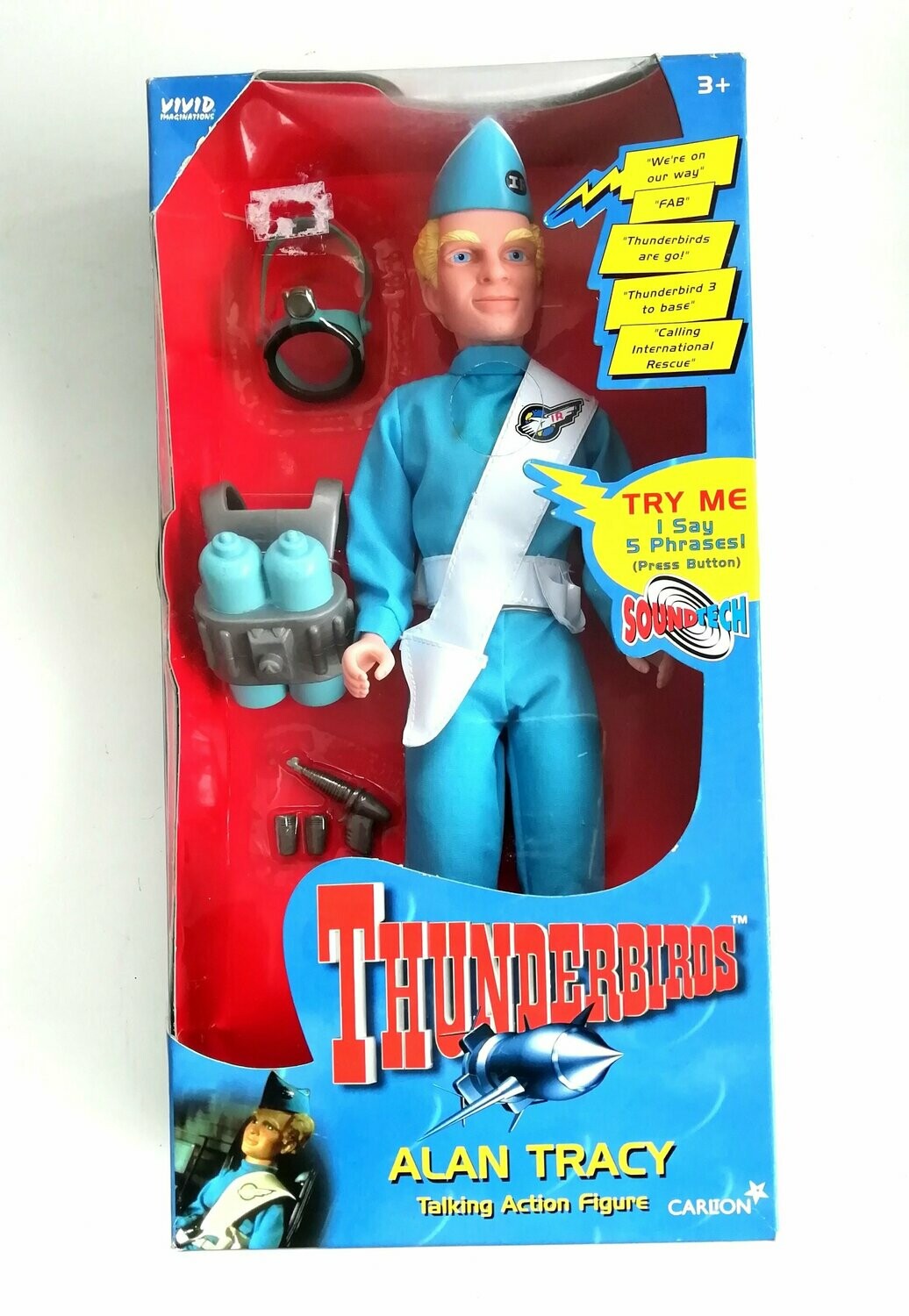 Vintage 1999 Vivid Toys ~ Thunderbirds ~ ALAN TRACY ~ 12" Talking Doll