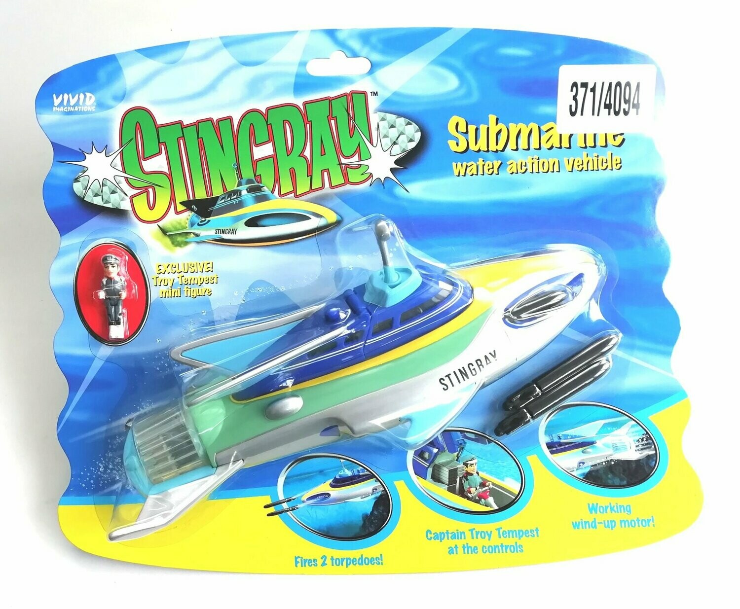 Vintage 2001 Vivid Toys ~ Stingray ~ WIND-UP SUBMARINE ~ New MOC MIB