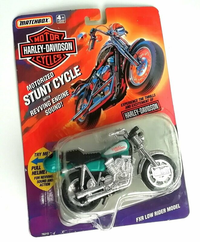 Vintage 1993 Matchbox Toys ~ Harley-Davidson Stunt Cycles ~ PULL & GO MOTORBIKE