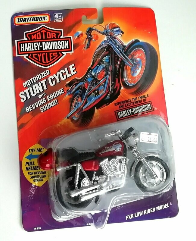 Vintage 1993 Matchbox Toys ~ Harley-Davidson Stunt Cycles ~ PULL & GO MOTORBIKE