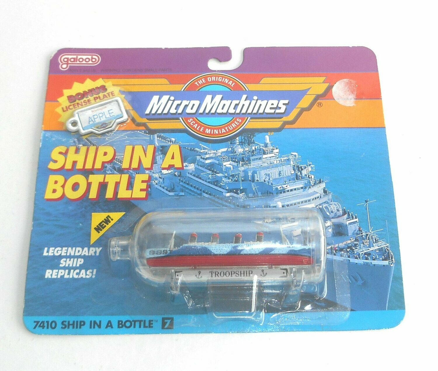 Vintage Lewis Galoob Micro Machines ~ Ship in a Bottle ~ #7410 TROOPSHIP