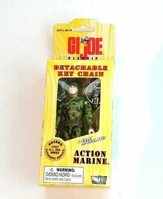 Vintage 1998 Hasbro Toys ~ G.I. Joe ~ ACTION MARINE POSEABLE KEYRING ~ New MIB