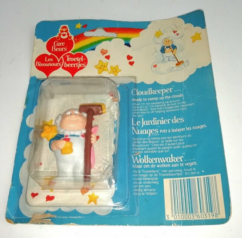 Vintage 1984 Care Bears ~ CLOUDKEEPER ~ Mini Figure on Card