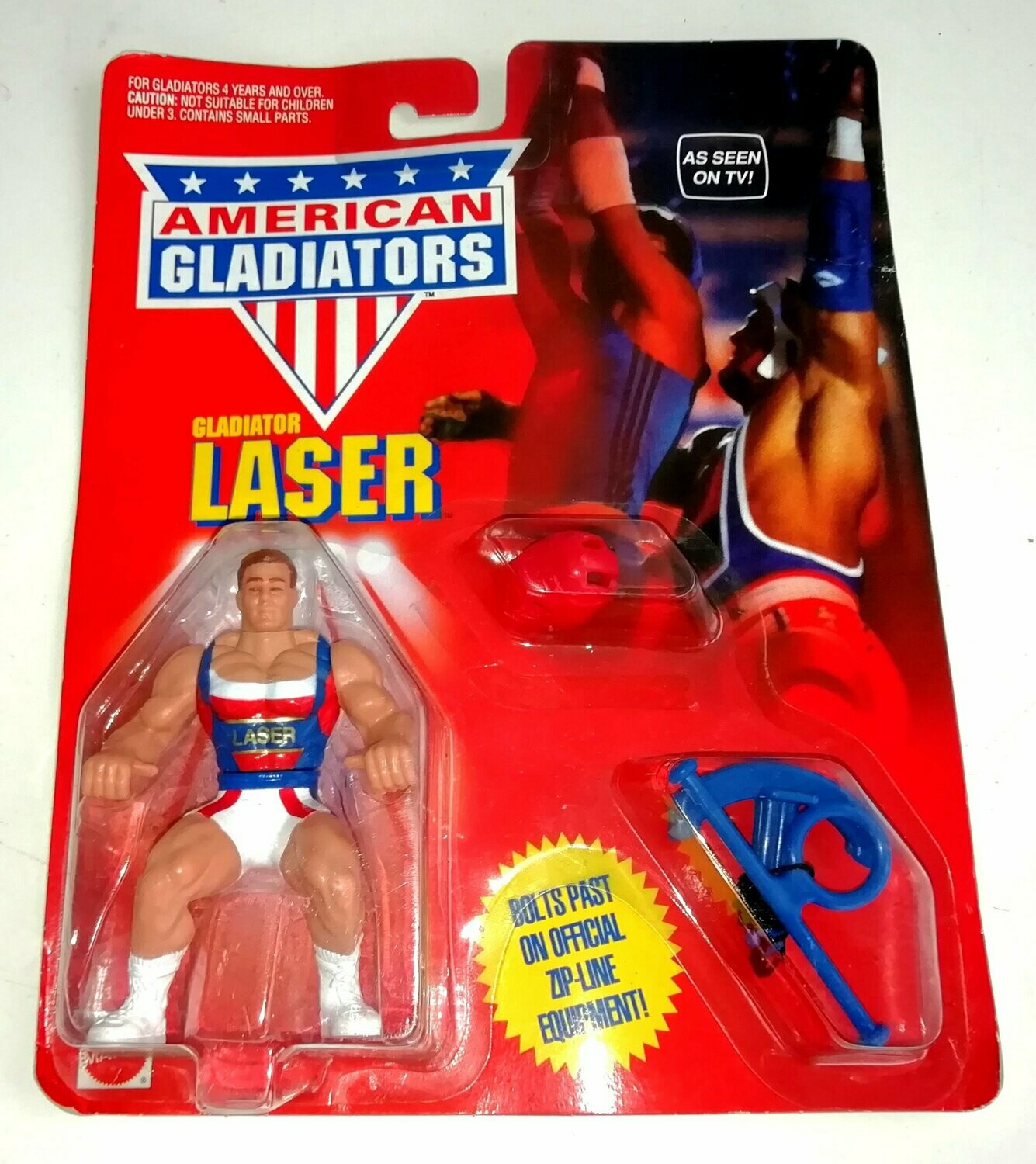 Vintage 1991 Mattel Toys - Gladiators ~ LASER ~ New on Card MOC
