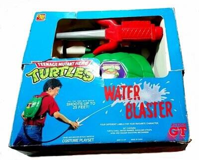 Vintage 1980's / 90's Child Size ~ TMNT ~ WATER BLASTER ~ Shell Backpack - Boxed