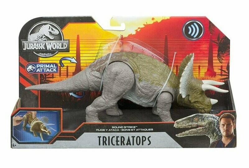 Jurassic World ~ Primal Attack ~ TRICERATOPS ~ 2019 Mattel Toys