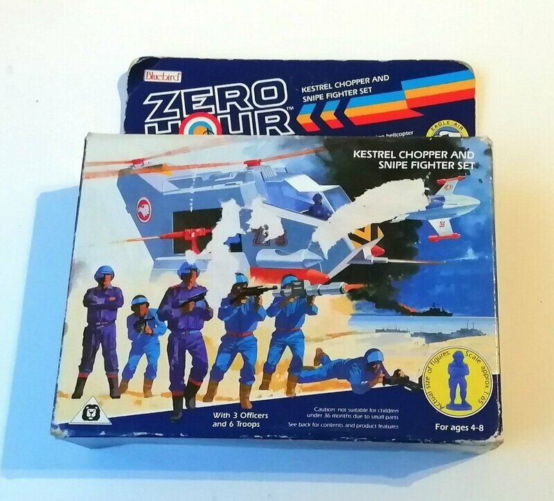 1989 Bluebird Toys - Zero Hour ~ ZF2  ZF3 Kestrel Chopper and Snipe Fighter Set