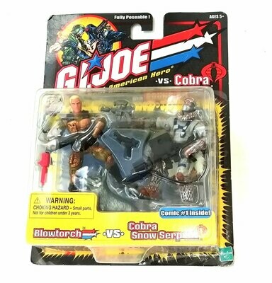 G.I. Joe ~ BLOWTORCH vs' COBRA SNOW SERPENT 2002 Hasbro Toys  ~ New on Card