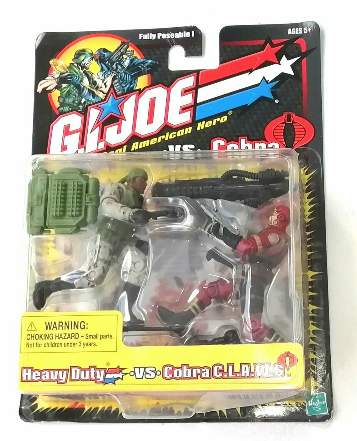 G.I. Joe HEAVY DUTY vs' COBRA C.L.A.W.S. 2001 Hasbro Toys ~ New on Card