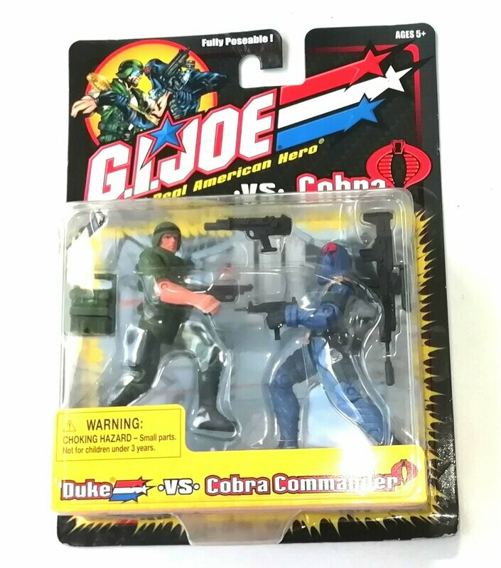 G.I. Joe DUKE vs' COBRA COMMANDER 2001 Hasbro Toys ~ New on Card