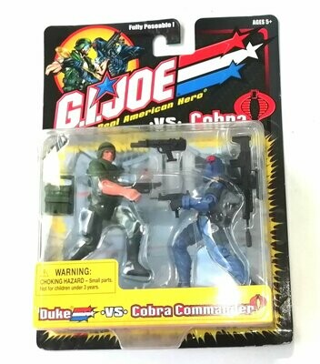 G.I. Joe DUKE vs' COBRA COMMANDER 2001 Hasbro Toys ~ New on Card