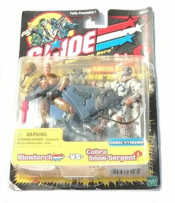 G.I. Joe BLOWTORCH vs' COBRA SNOW SERPENT 2002 Hasbro Toys ~ New on Card