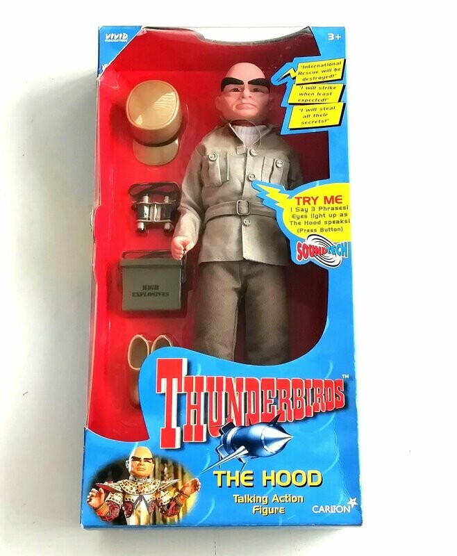 Vintage 1999 Vivid Toys ~ Thunderbirds ~ THE HOOD ~ 12" Talking Doll