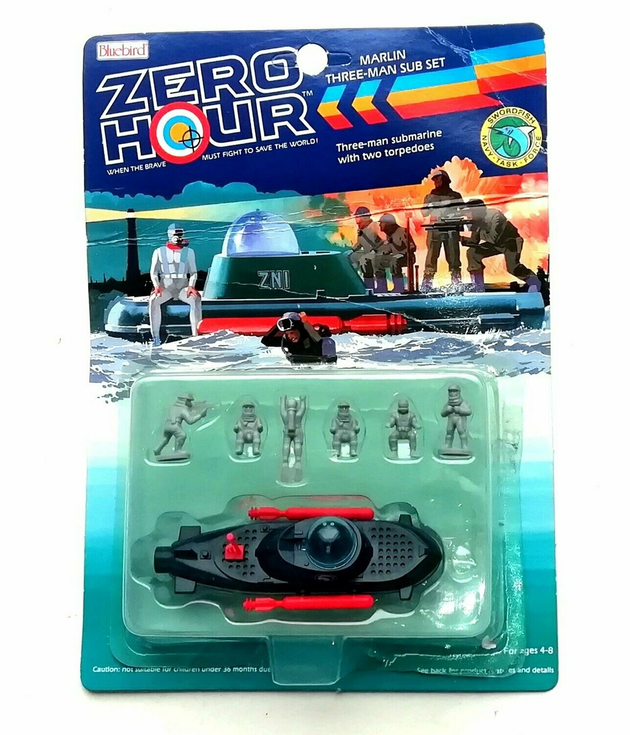 1989 Bluebird Toys - Zero Hour ~ ZZ1 MARLIN 3 MAN SUB SET