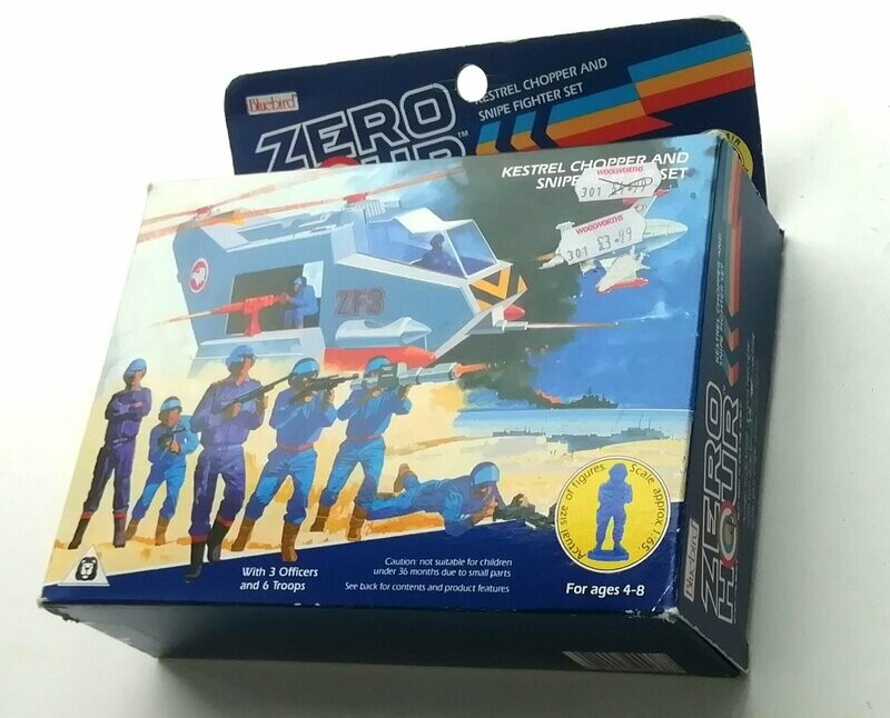 1989 Bluebird Toys - Zero Hour ~ ZF2  ZF3 Kestrel Chopper and Snipe Fighter Set